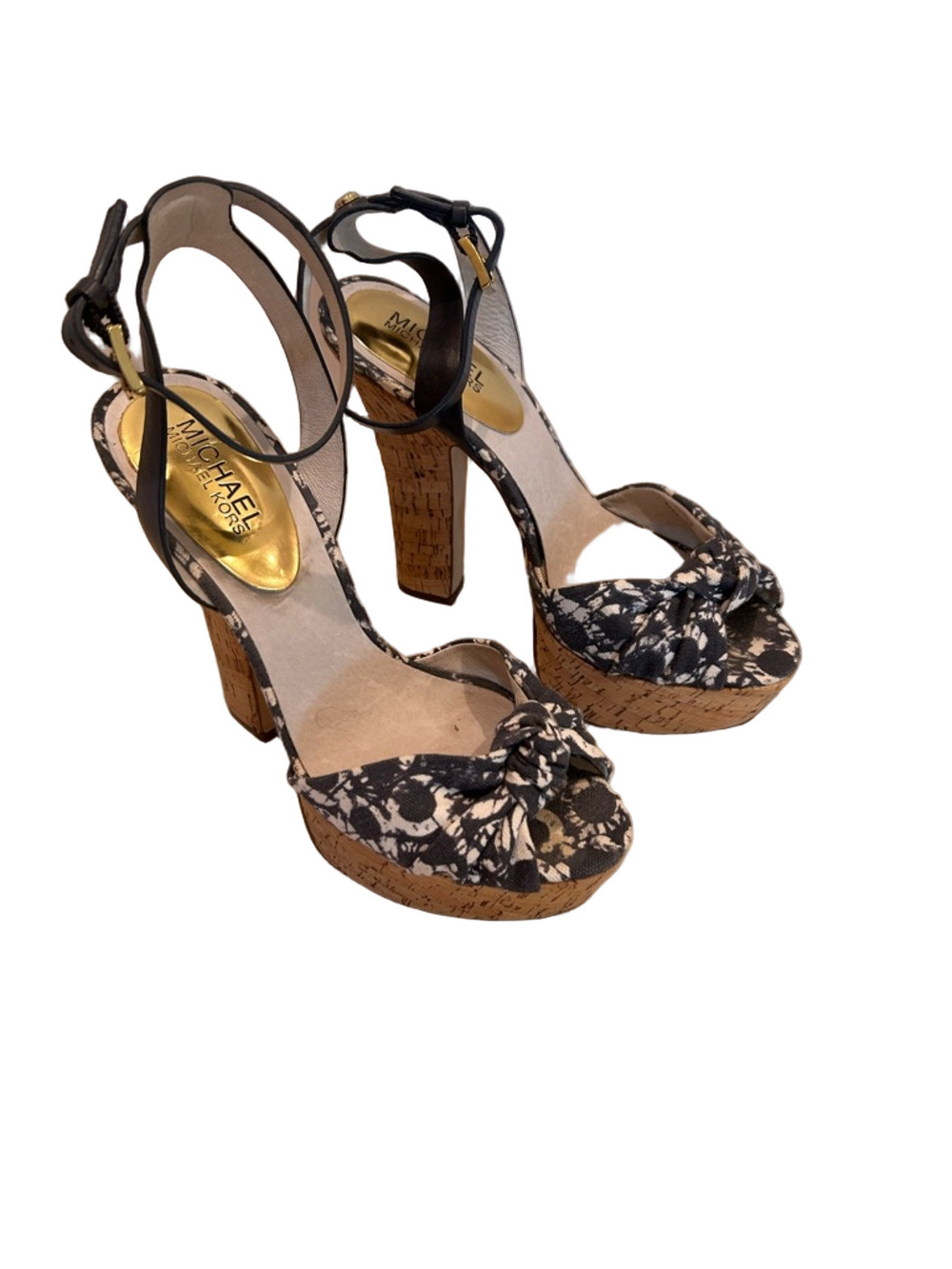 Michael Kors Blue & White Cork Platform  Heels